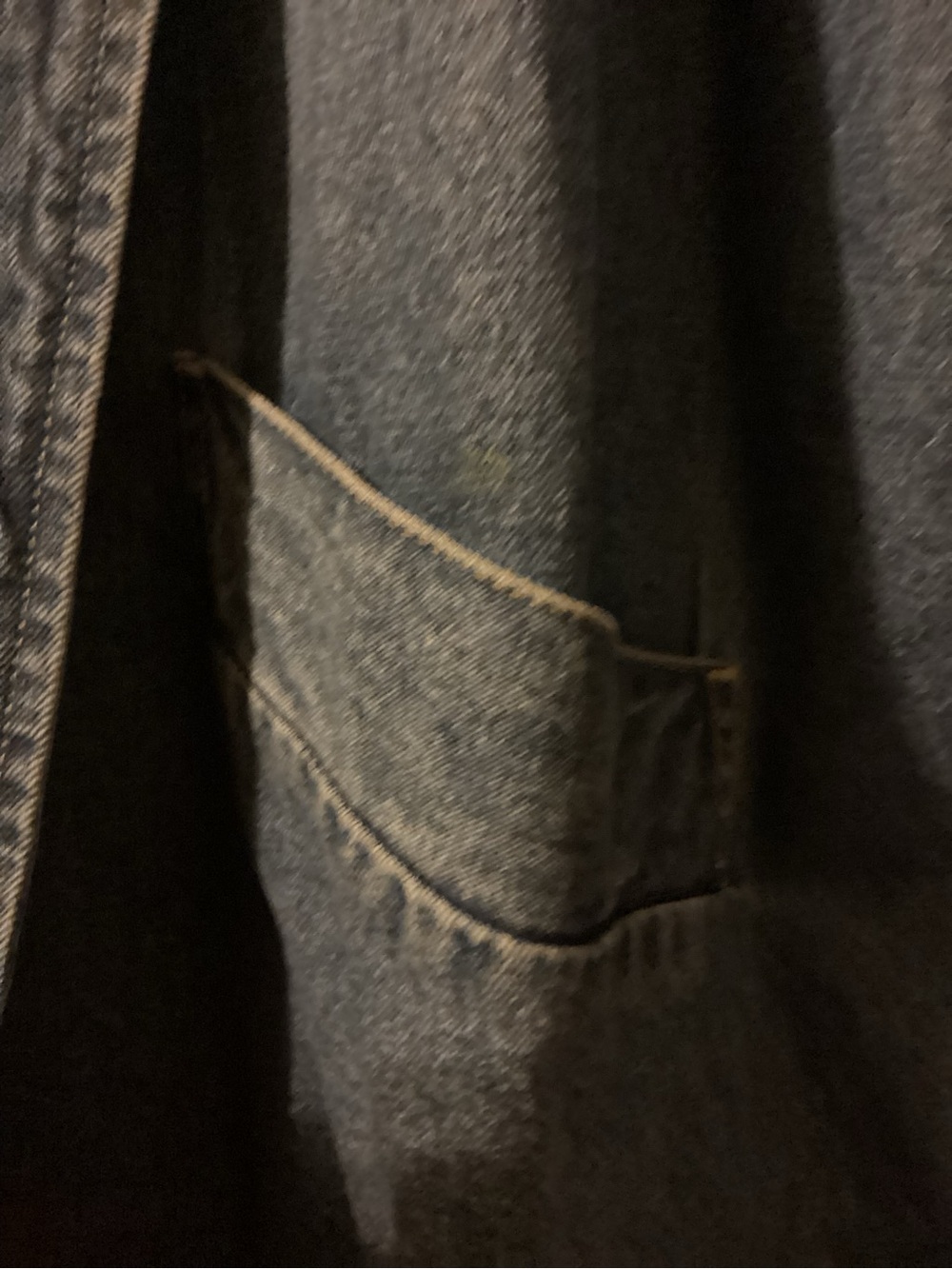 Denim & Co Denim Oversized Long Hooded Med P2P: 21 1/2 - Picture 5 of 6